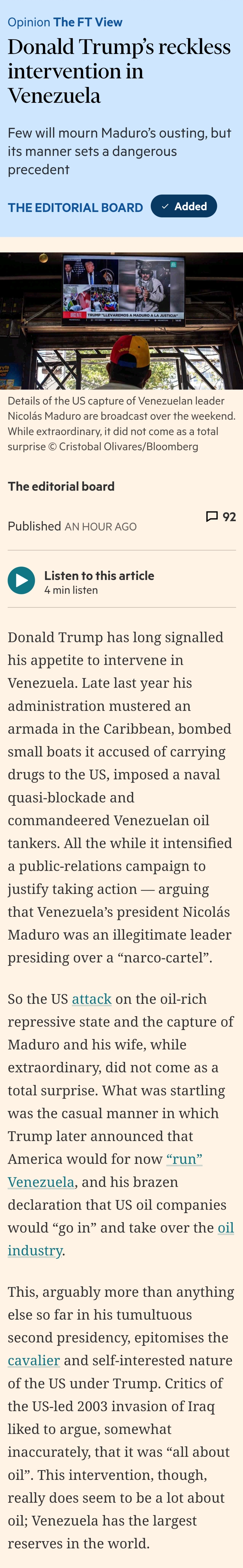 Figure 2: Reckless (The FT Editorial Board, 20260104)